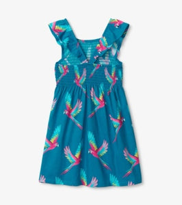Hatley Girls Tropical Parrots Smocked Dress