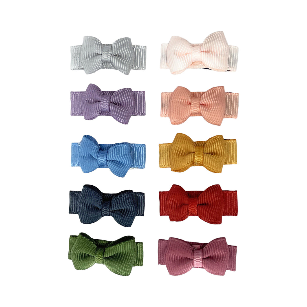 Baby Wisp Tuxedo Bow Snap Clips - 10Pk