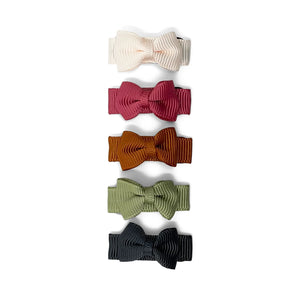Baby Wisp Tuxedo Bow Snap Clips - 5Pk