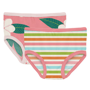 Kickee Pants Underwear Set - Strawberry Plumeria & Beach Day Stripe