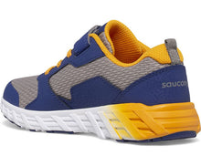 Load image into Gallery viewer, Saucony Boys Wind 2.0 Sneaker - Navy/Grey/Gold
