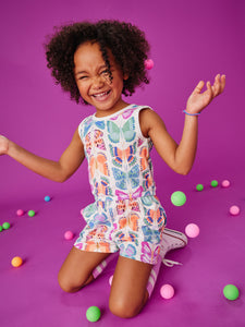 Tea Collection Girls Reversible Wrap Romper - Mariposas Pintadas