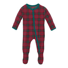 Load image into Gallery viewer, Kickee Pants Print Footie with Zipper - Anniversary Plaid
