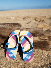 Load image into Gallery viewer, Roxy Toddlers Pebbles Sandals - Baja Blue/Crazy Pink
