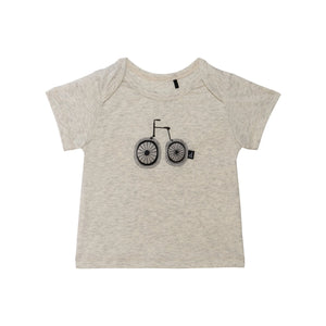 deux par deux Baby Boys Organic Cotton Top and Stripe Pant Set Blue and Oatmeal