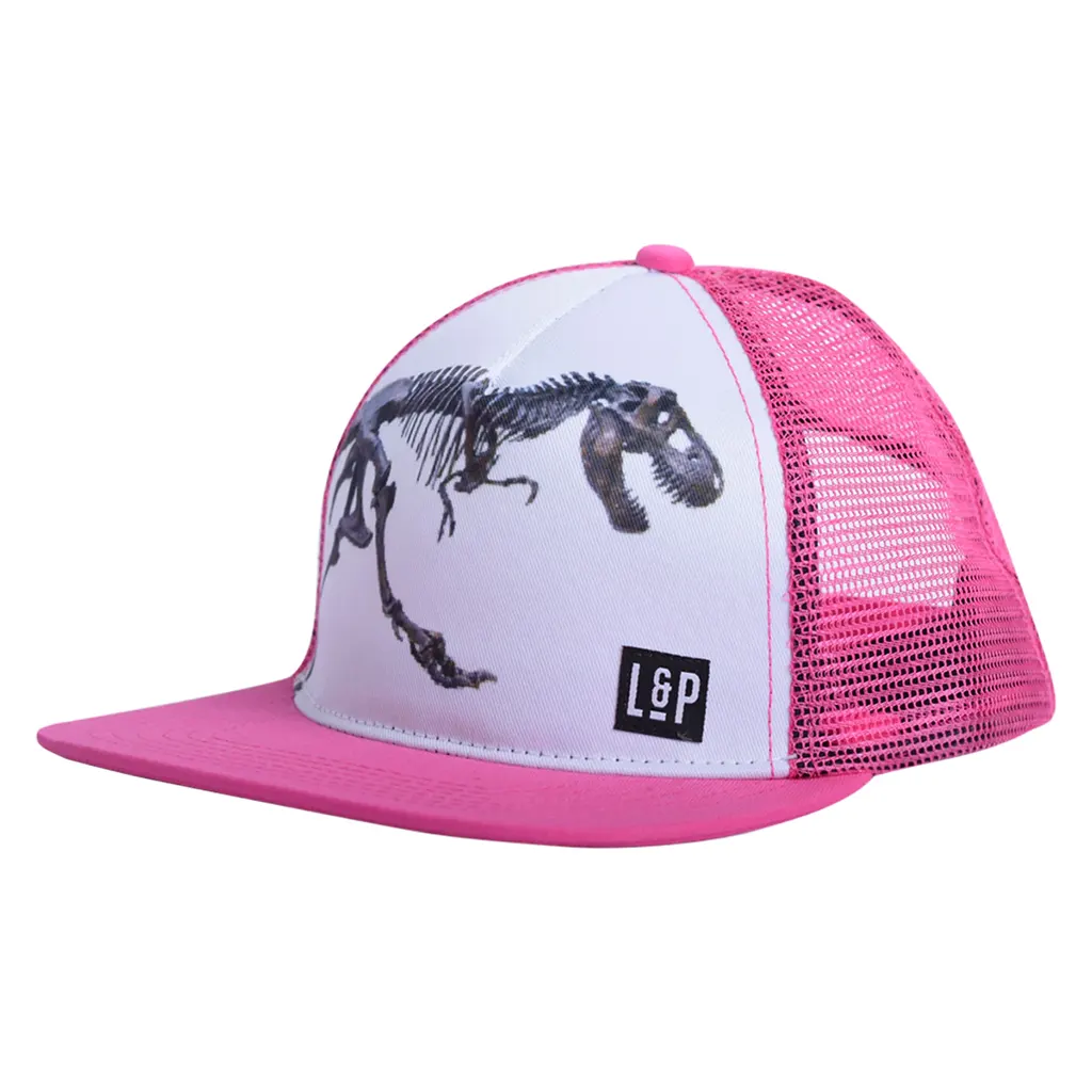 L&P Apparel Snapback Trucker Hat - Dino-Pink