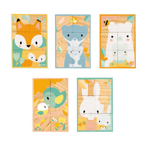 Janod Pure 6-Block Tray - Forest Animals
