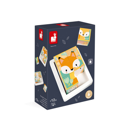 Janod Pure 6-Block Tray - Forest Animals