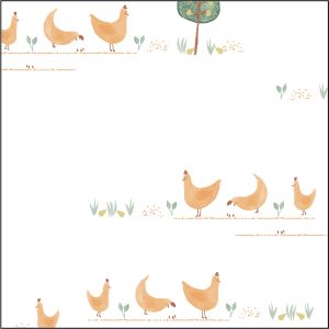 Coccoli Baby Modal Zipper Footie - Cream Chicken Print