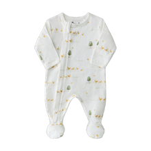 Load image into Gallery viewer, Coccoli Baby Modal Zipper Footie - Cream Chicken Print
