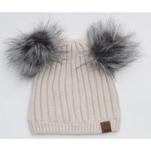 Calikids Double Pom Pom Knit Hat