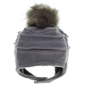 Calikids Fleece Hat With Removable Pompom